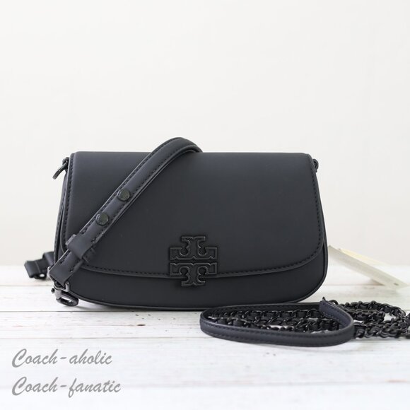 NWT Tory Burch Britten Matte Convertible Crossbody in Black - Picture 1 of 13